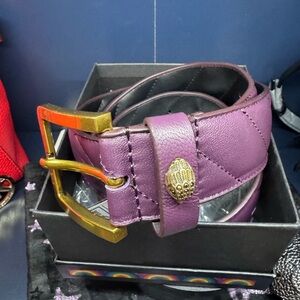 Kurt Geiger M/L Purple Belt with Gold Buckle